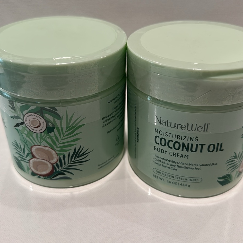 Nature Well (2)Moisturizing Coconut Oil Body Cream for All Skin Types and Tones.
